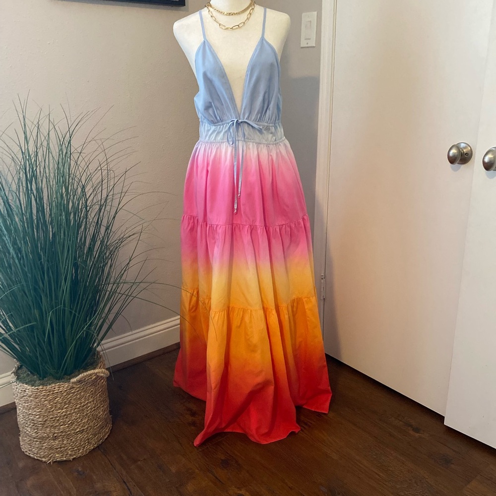 Colorful Maxi Dress with Ombre Design